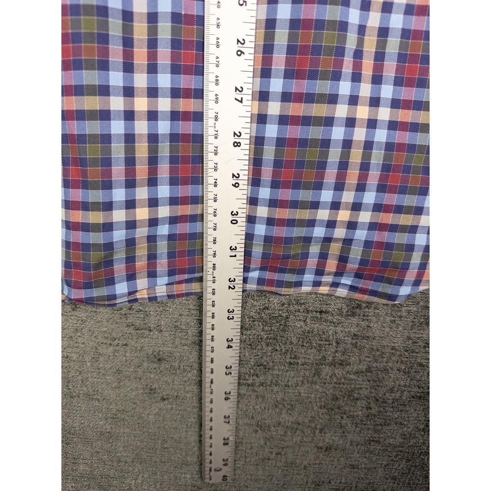 Peter Millar Button Down Shirt Mens XL Plaid Checkered Casual Performance - Picture 6 of 7